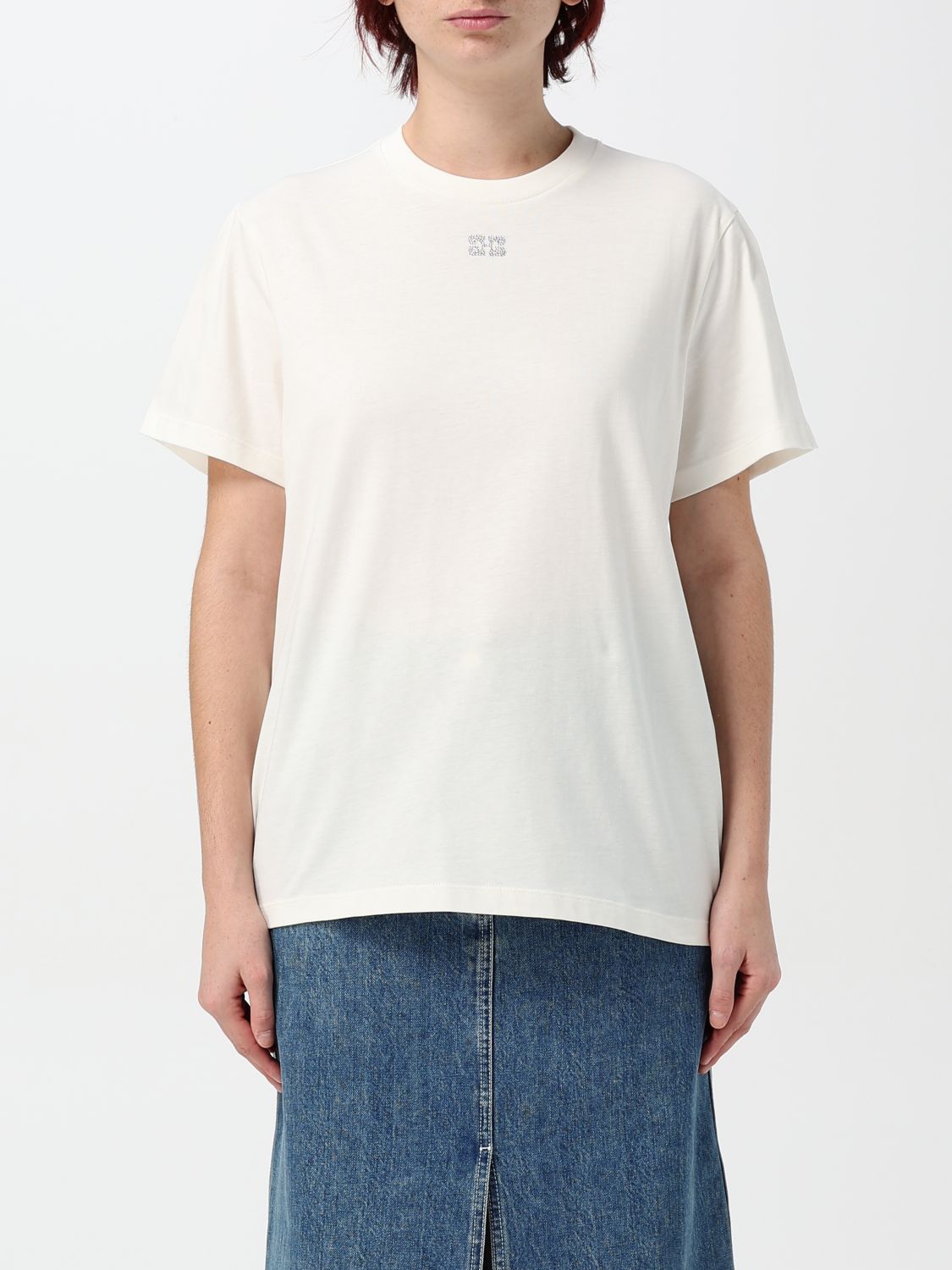 Shop Ganni T-shirt  Woman Color White In Weiss