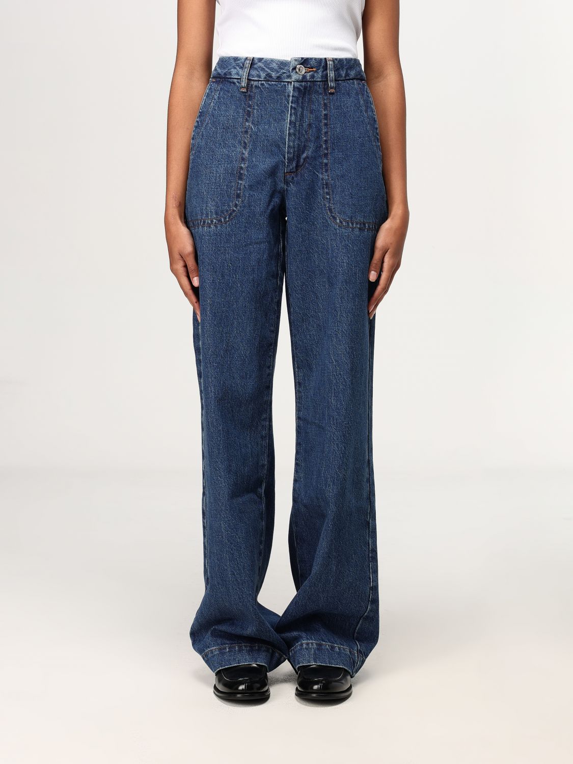 Shop Apc Jeans A.p.c. Woman Color Blue In Blau