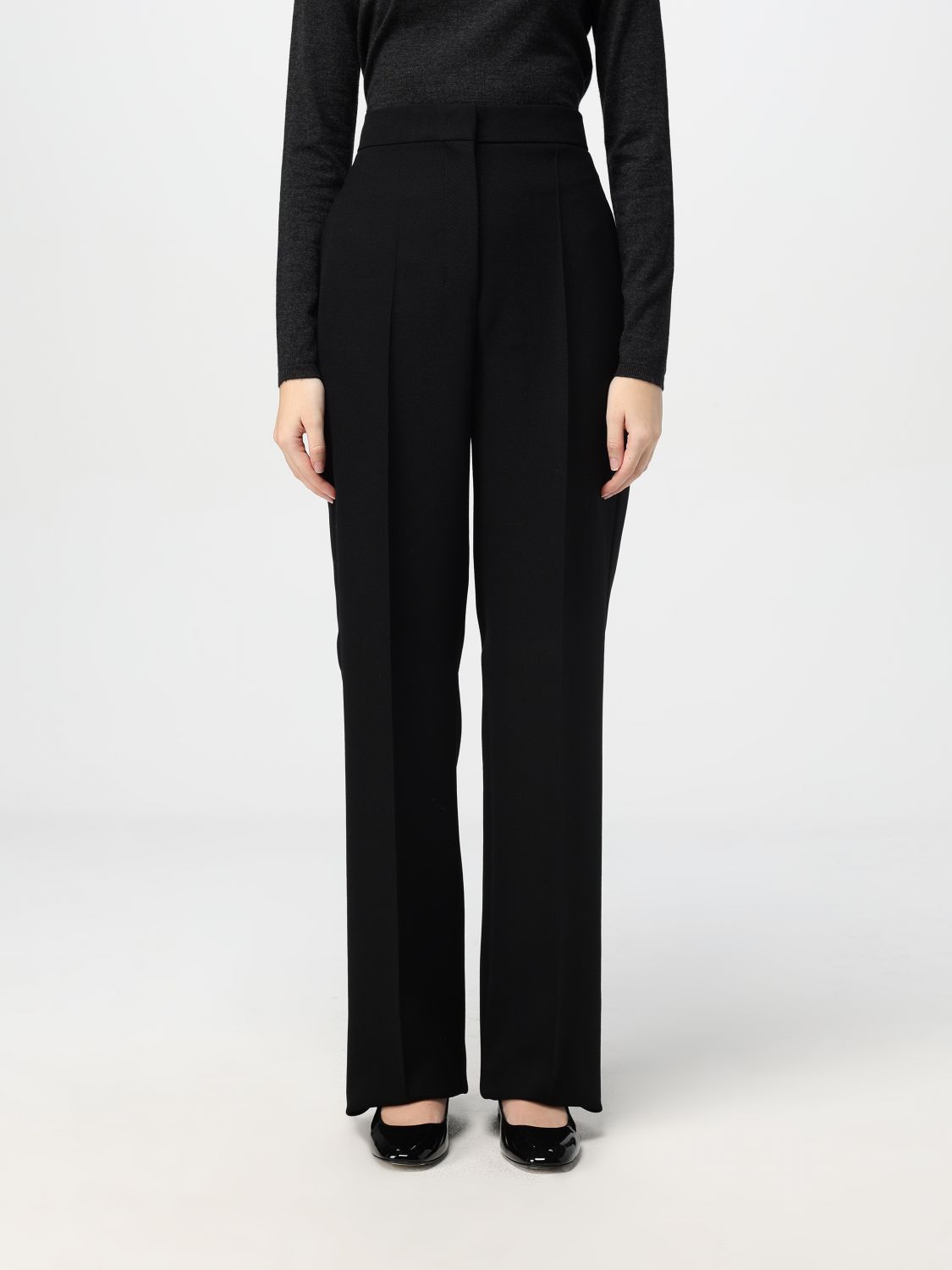 Shop Max Mara Pants  Woman Color Black In Schwarz