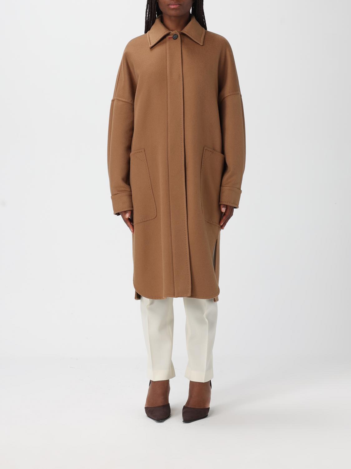 Max Mara Coat  Woman Color Cream In Brown