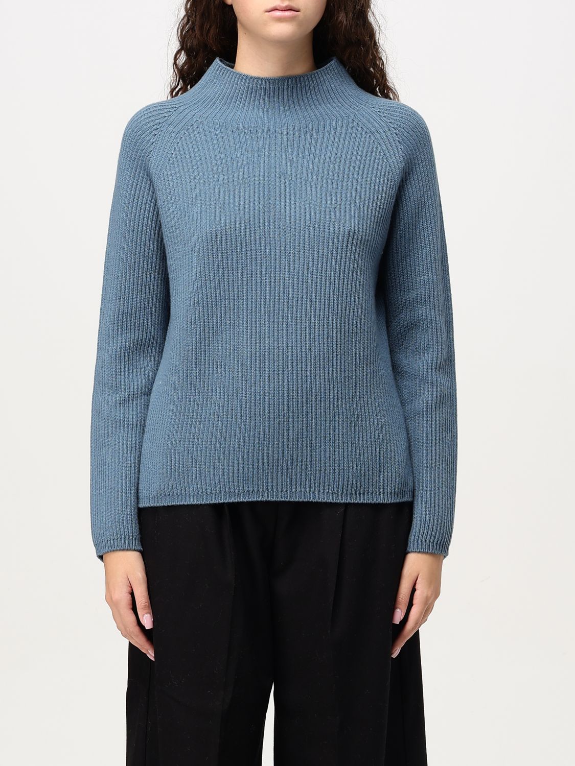 's Max Mara Elica Ribbed-knit Wool And Cashmere Sweater In Blau