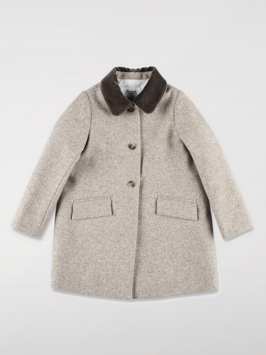 Bonpoint Coat  Kids Color Beige In Gray