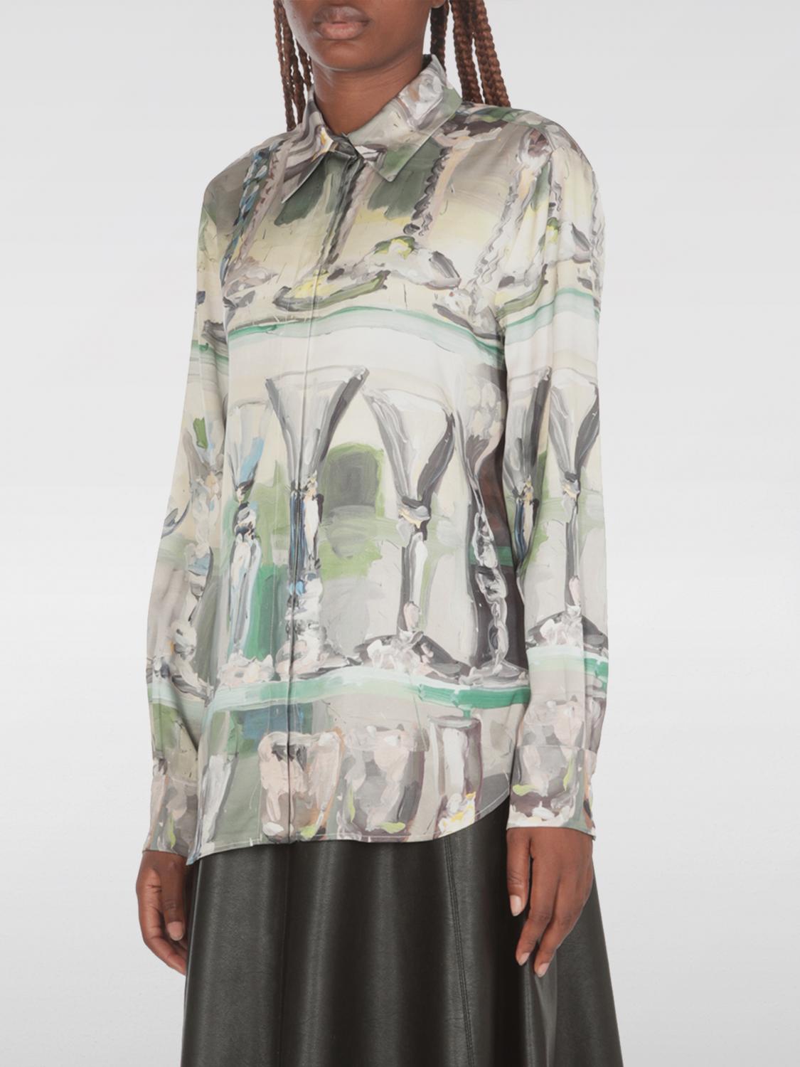 Shop Msgm Shirt  Woman Color Grey In Grau