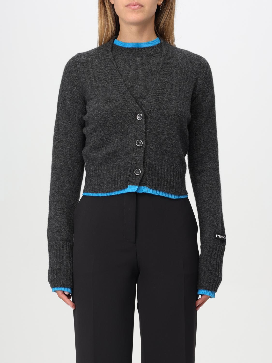 Shop Pinko Cardigan  Woman Color Grey In Grau