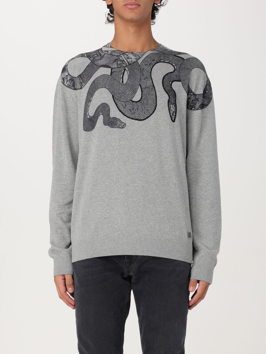 Shop Just Cavalli Sweater  Men Color Grey In Grau