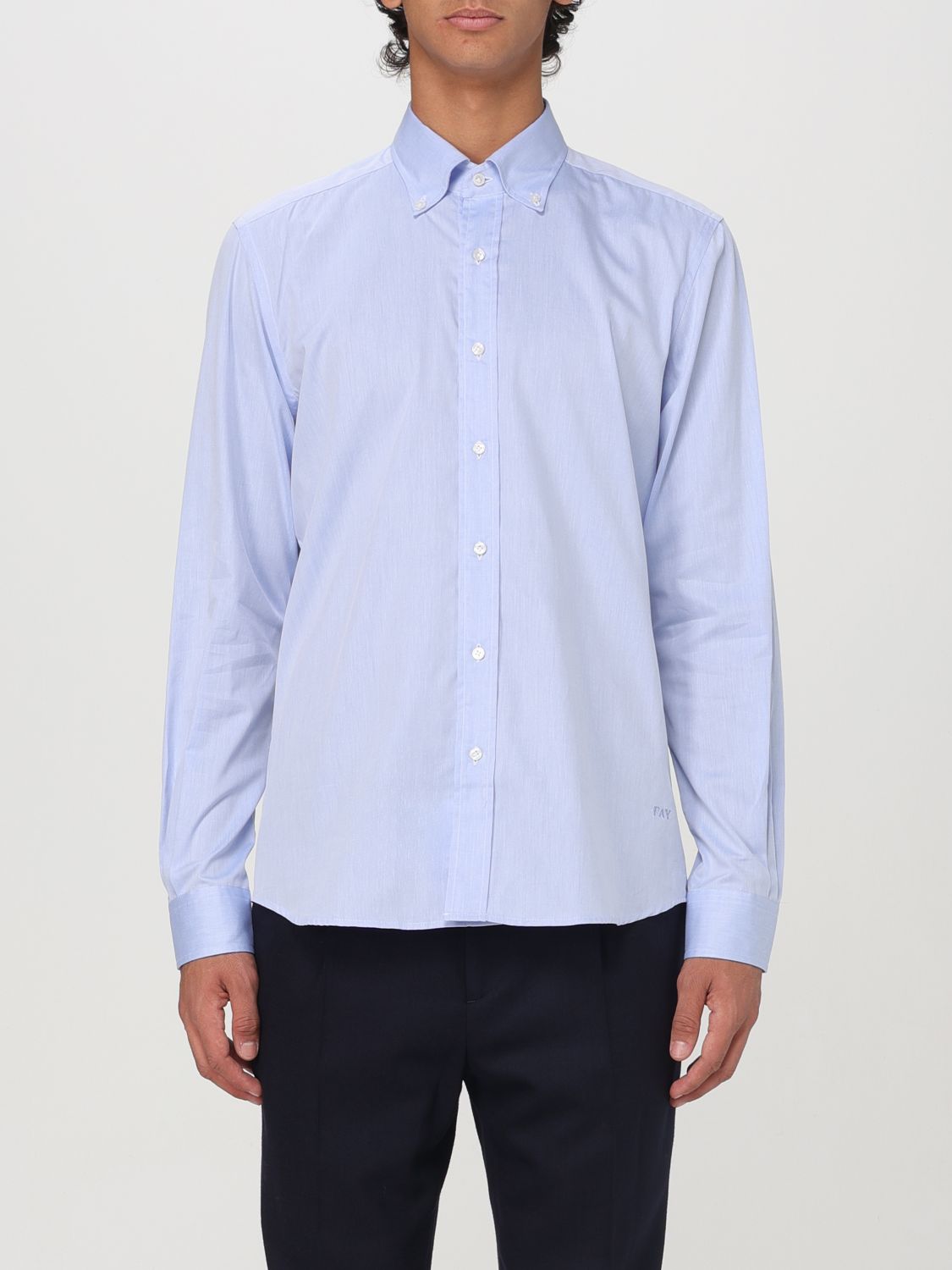 Shop Fay Shirt  Men Color Sky In Himmelblau