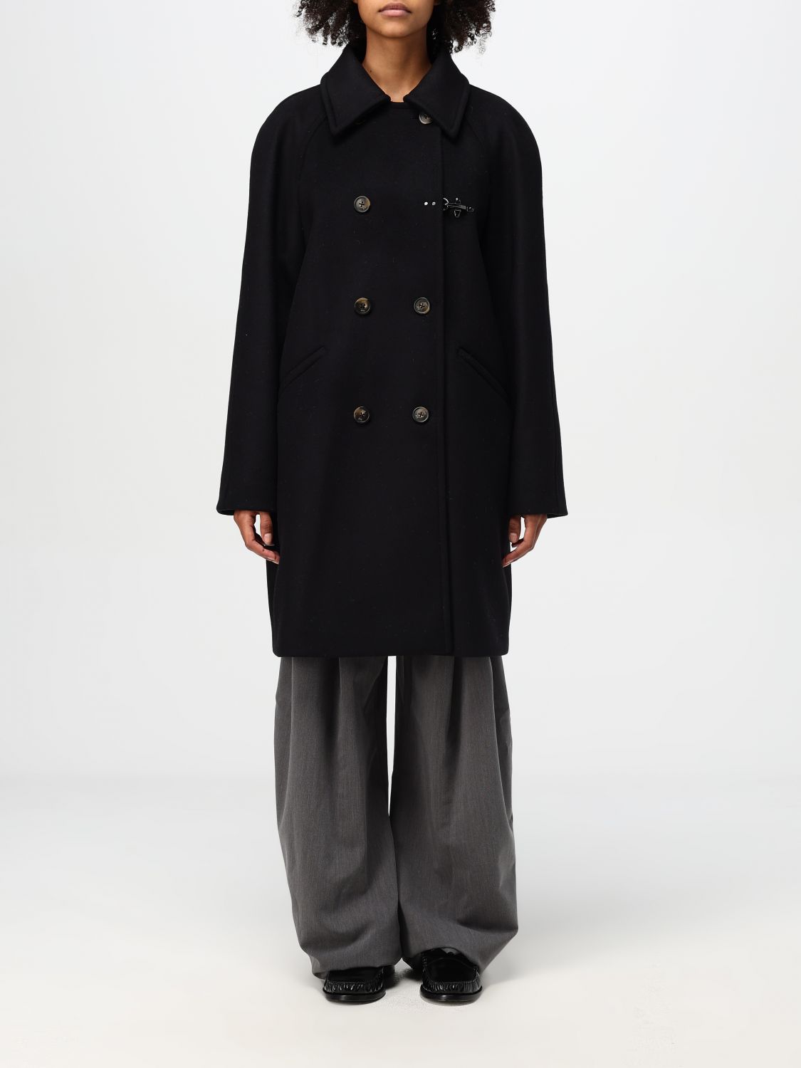 Shop Fay Coat  Woman Color Black In Schwarz