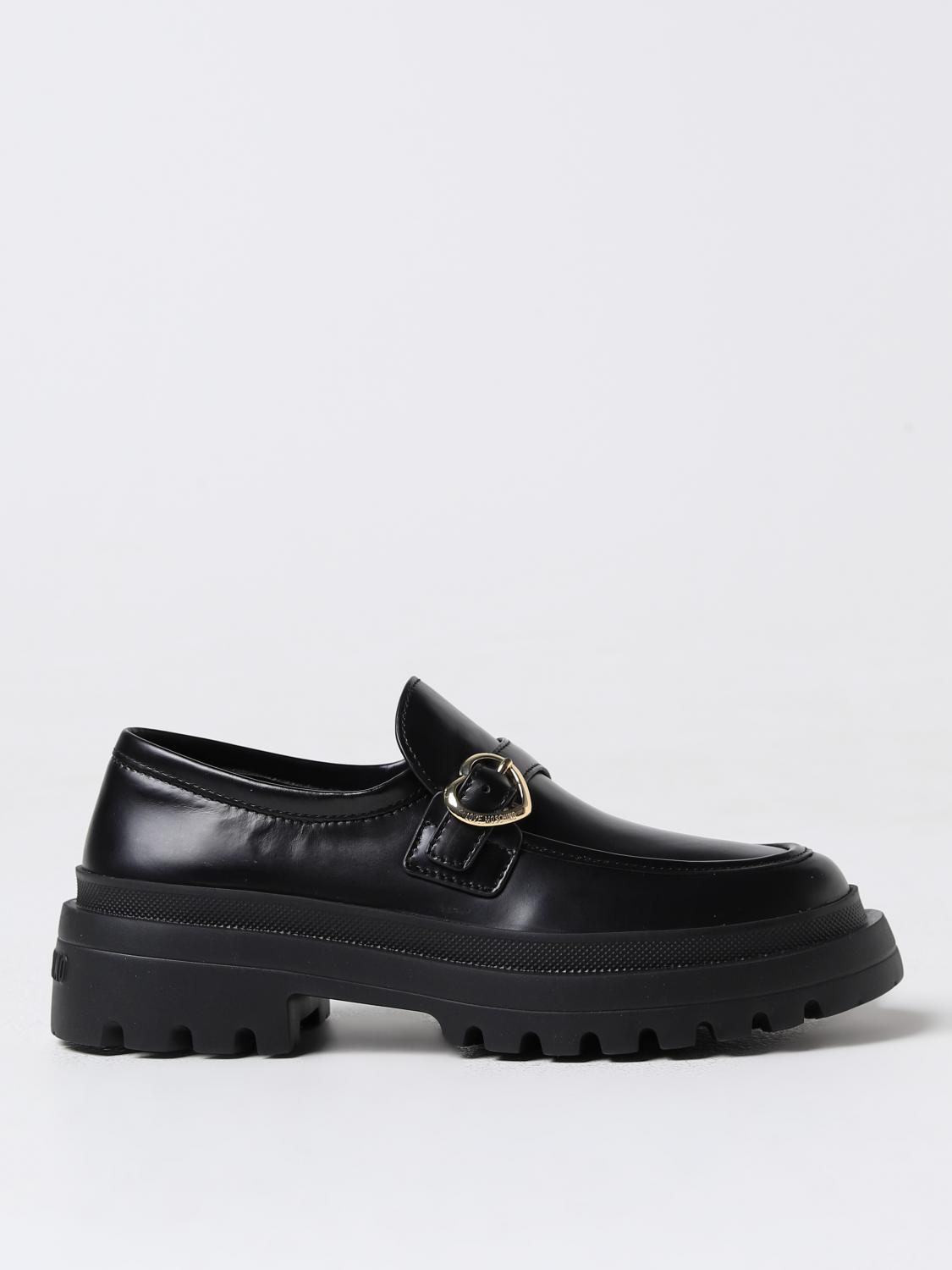 Love Moschino Black Polyethylene Flat Shoe In Schwarz