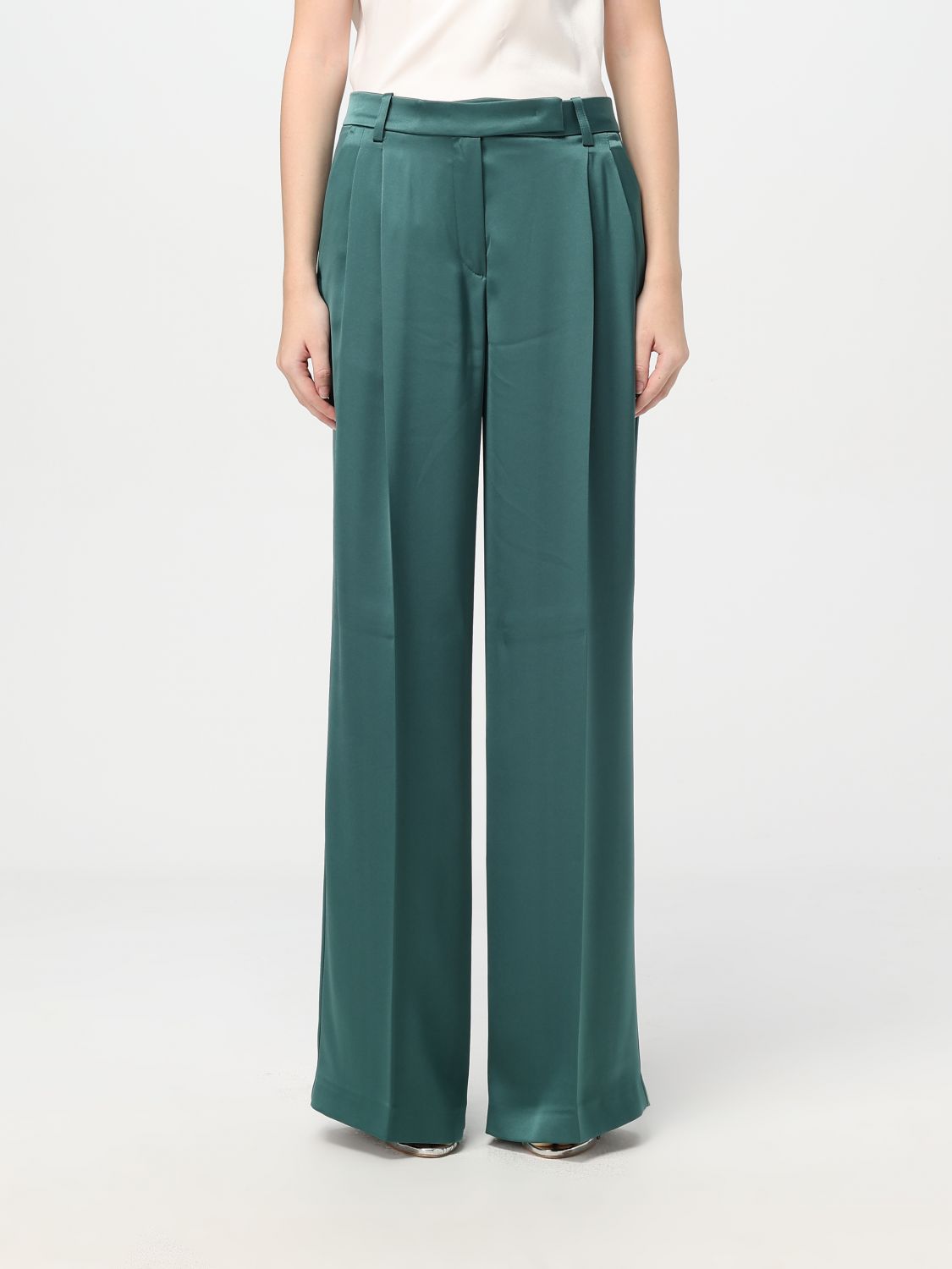 Shop Pinko Pants  Woman Color Green In Grün