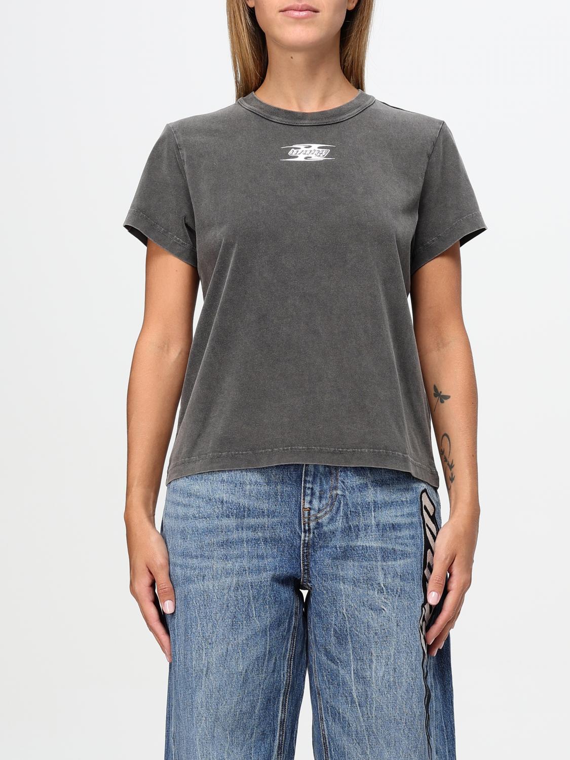Alexander Wang Blade Logo-embossed Tee In Cotton In Schwarz