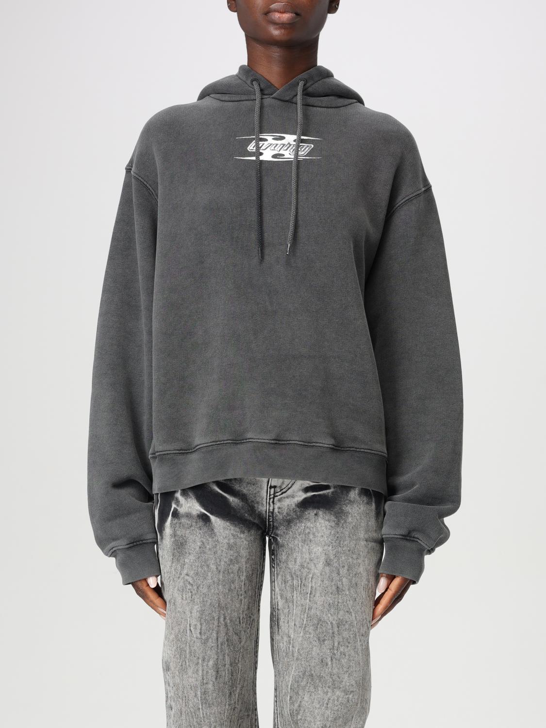 Alexander Wang Cotton Hoodie W/ Logo In Black
