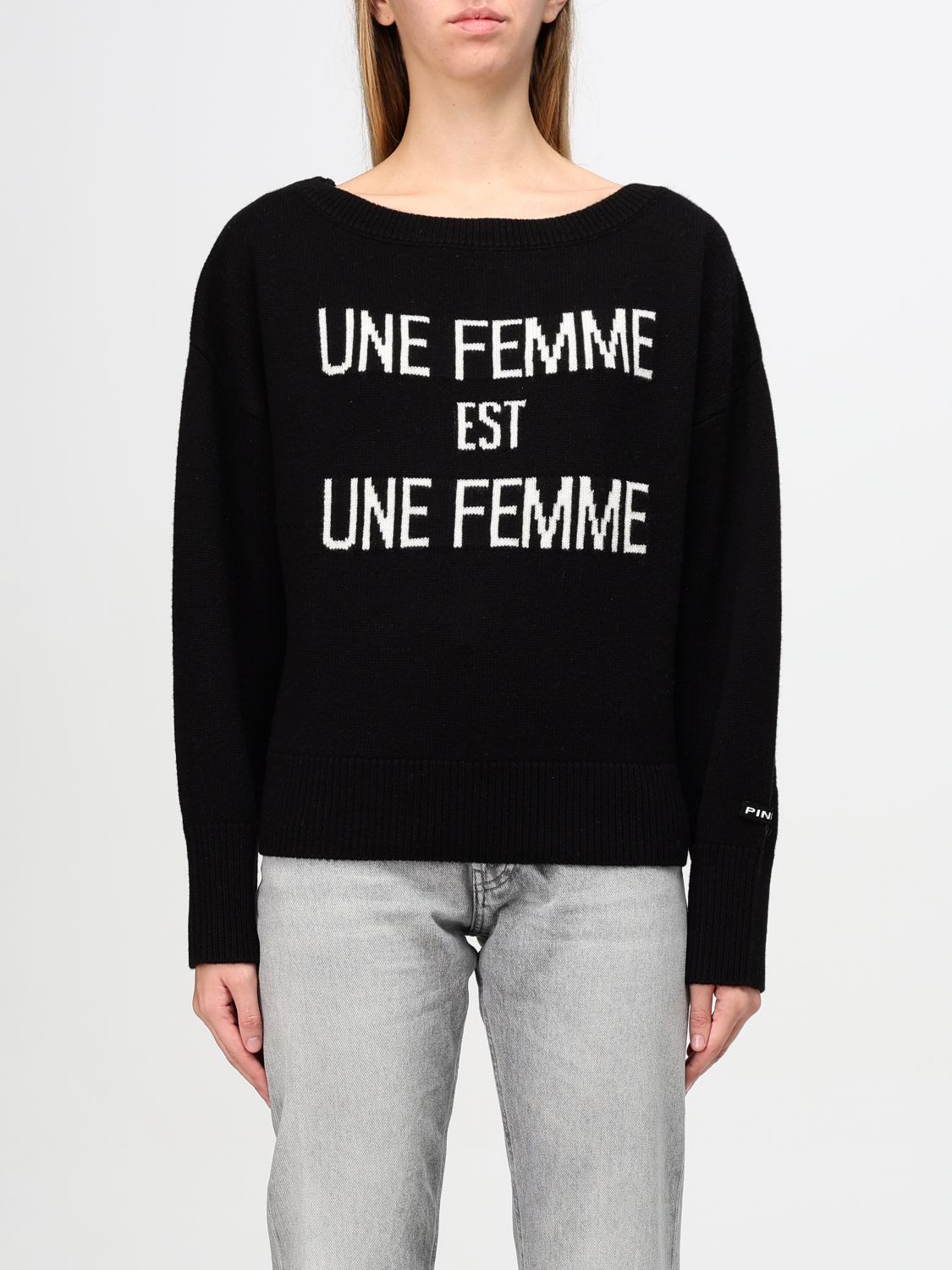 Shop Pinko Sweater  Woman Color Black In Schwarz