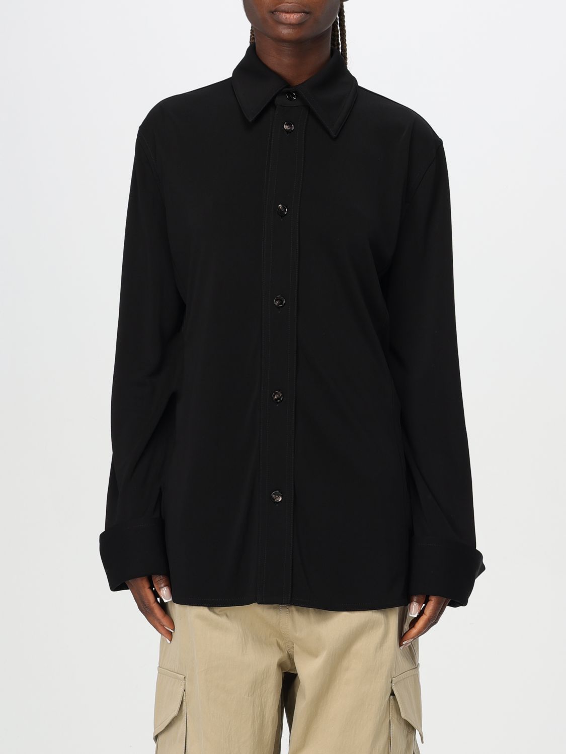 Shop Bottega Veneta Shirt  Woman Color Black In Schwarz