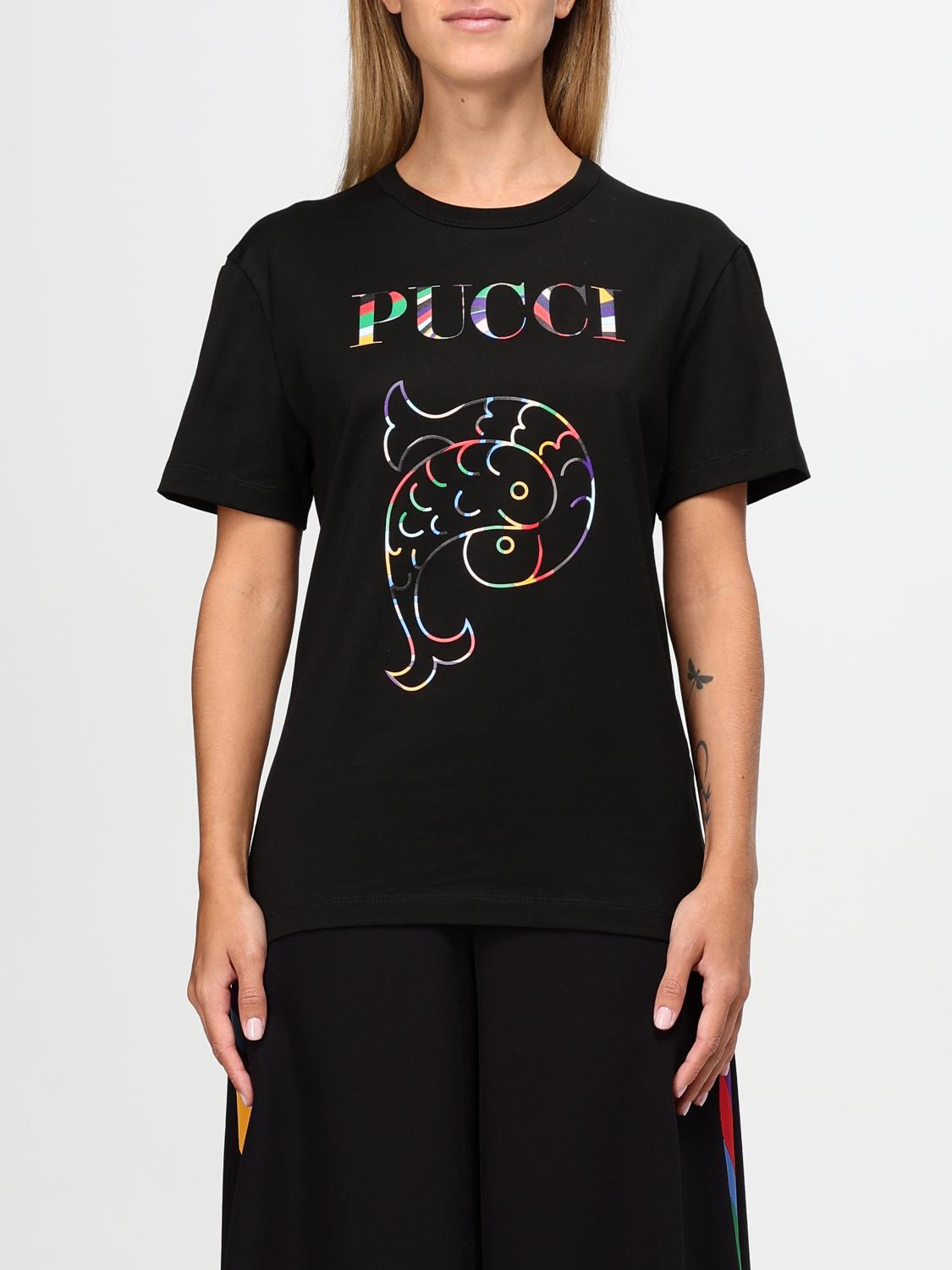 Shop Pucci T-shirt  Woman Color Black In Schwarz