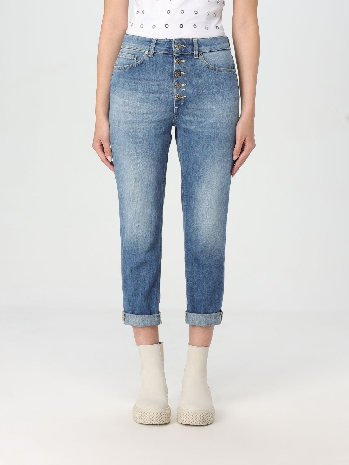 Shop Dondup Pants  Woman Color Denim