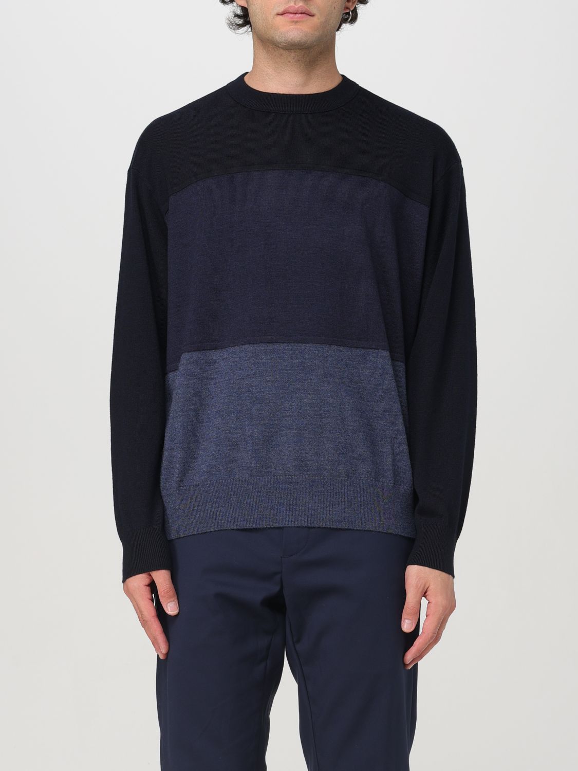 Shop Emporio Armani Sweater  Men Color Blue In Blau