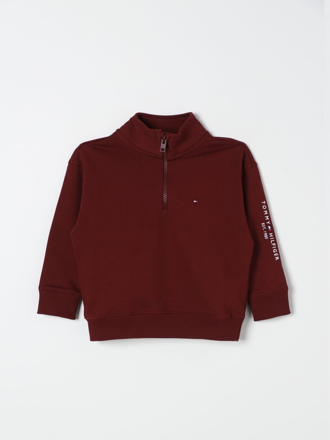 Shop Tommy Hilfiger Sweater  Kids Color Burgundy In Burgunderrot