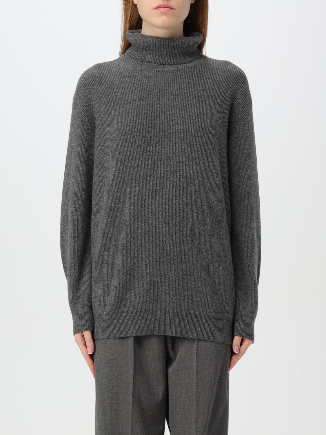 Shop Brunello Cucinelli Sweater  Woman Color Grey In Grau