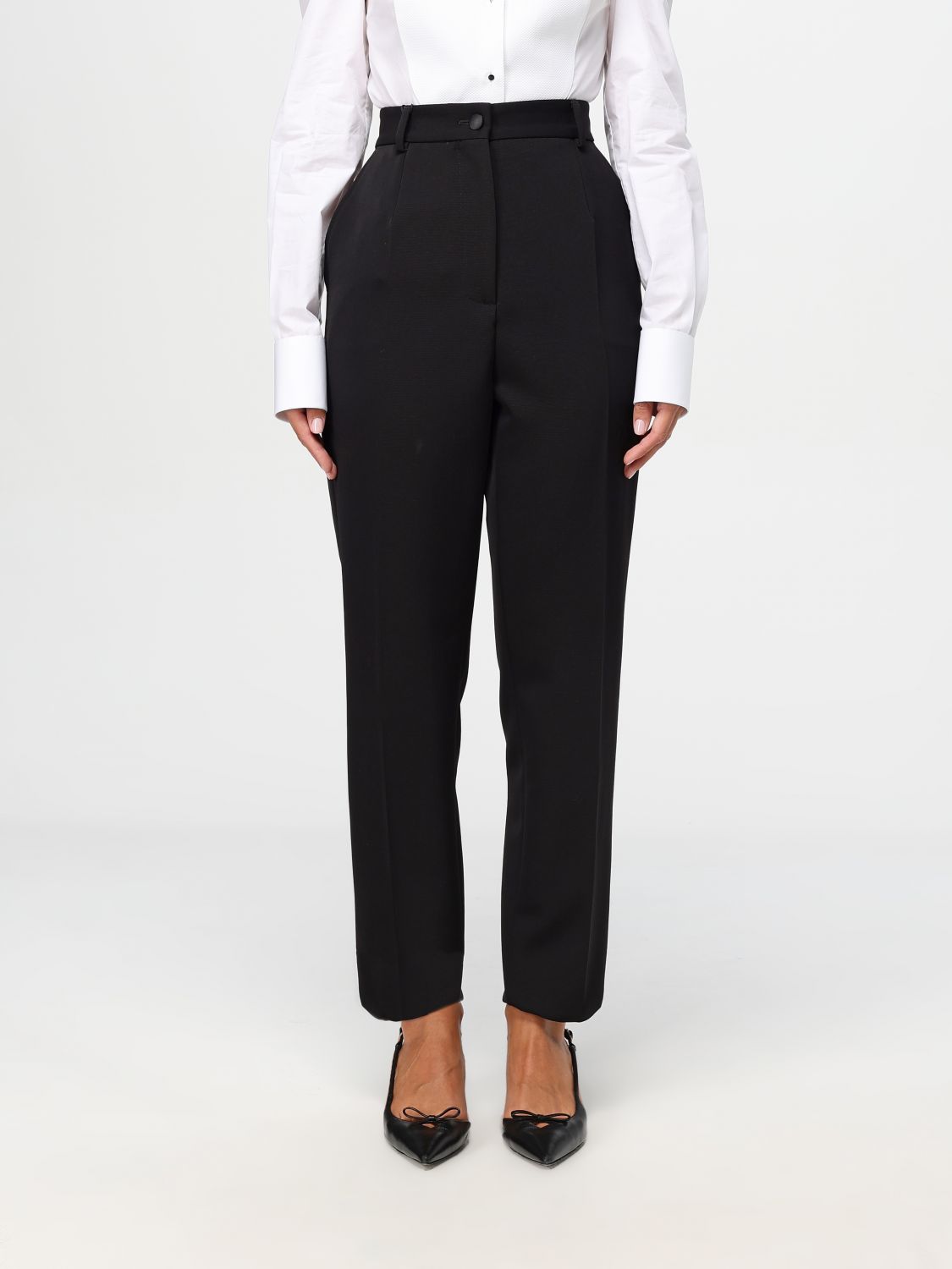 Shop Dolce & Gabbana Pants  Woman Color Black In Schwarz