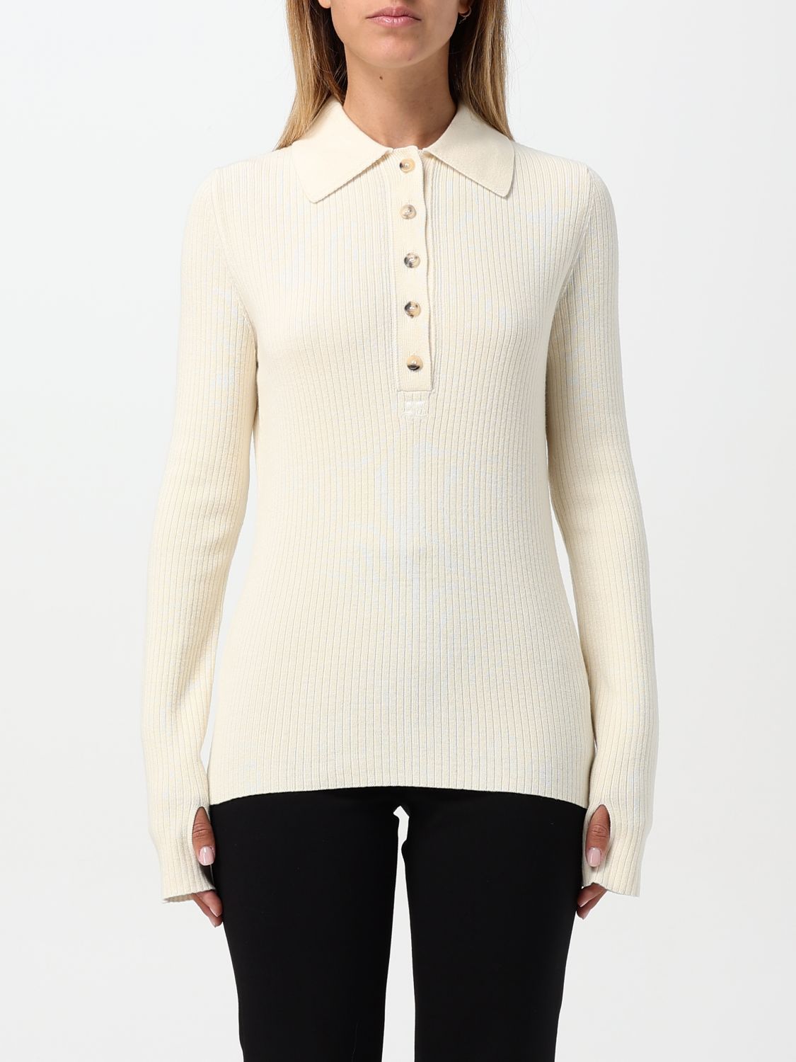 Shop Courrèges Cardigan  Woman Color White In Weiss