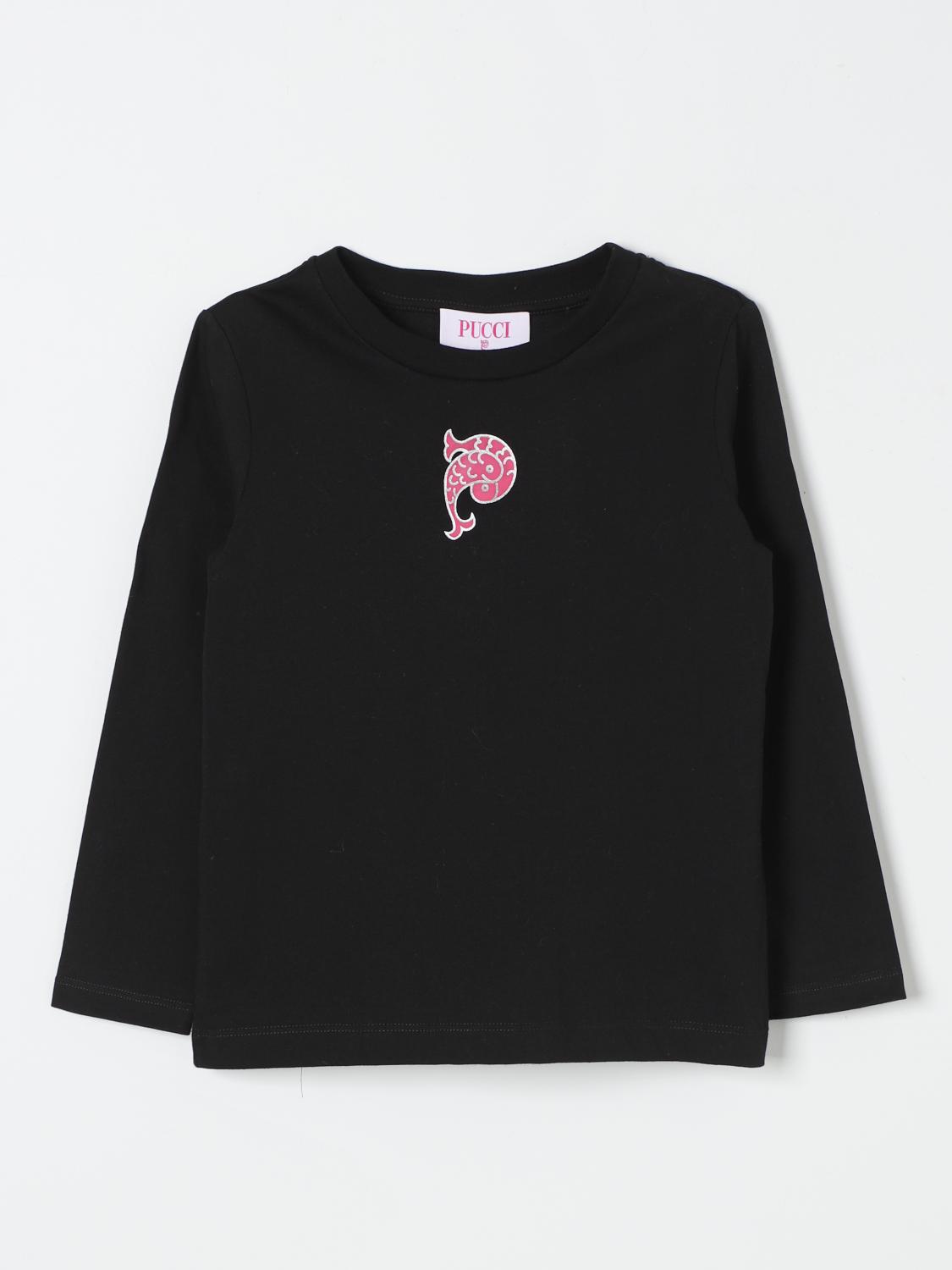 Pucci T-shirt Kids Color Black In Schwarz