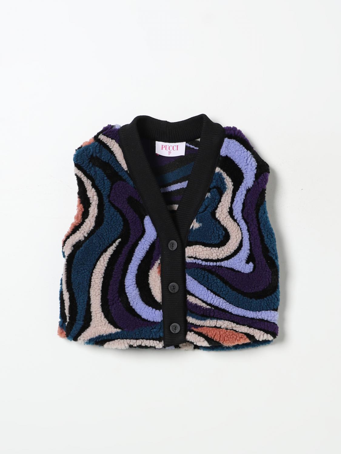 Shop Pucci Vestcoat  Kids Color Multicolor In Bunt