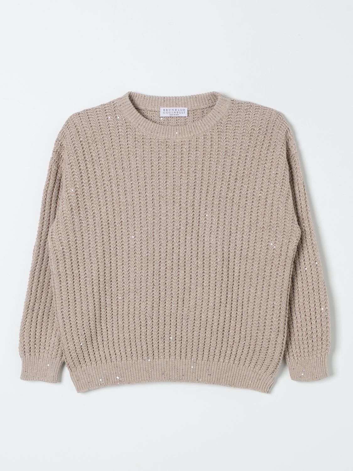 Shop Brunello Cucinelli Sweater  Kids Color Beige