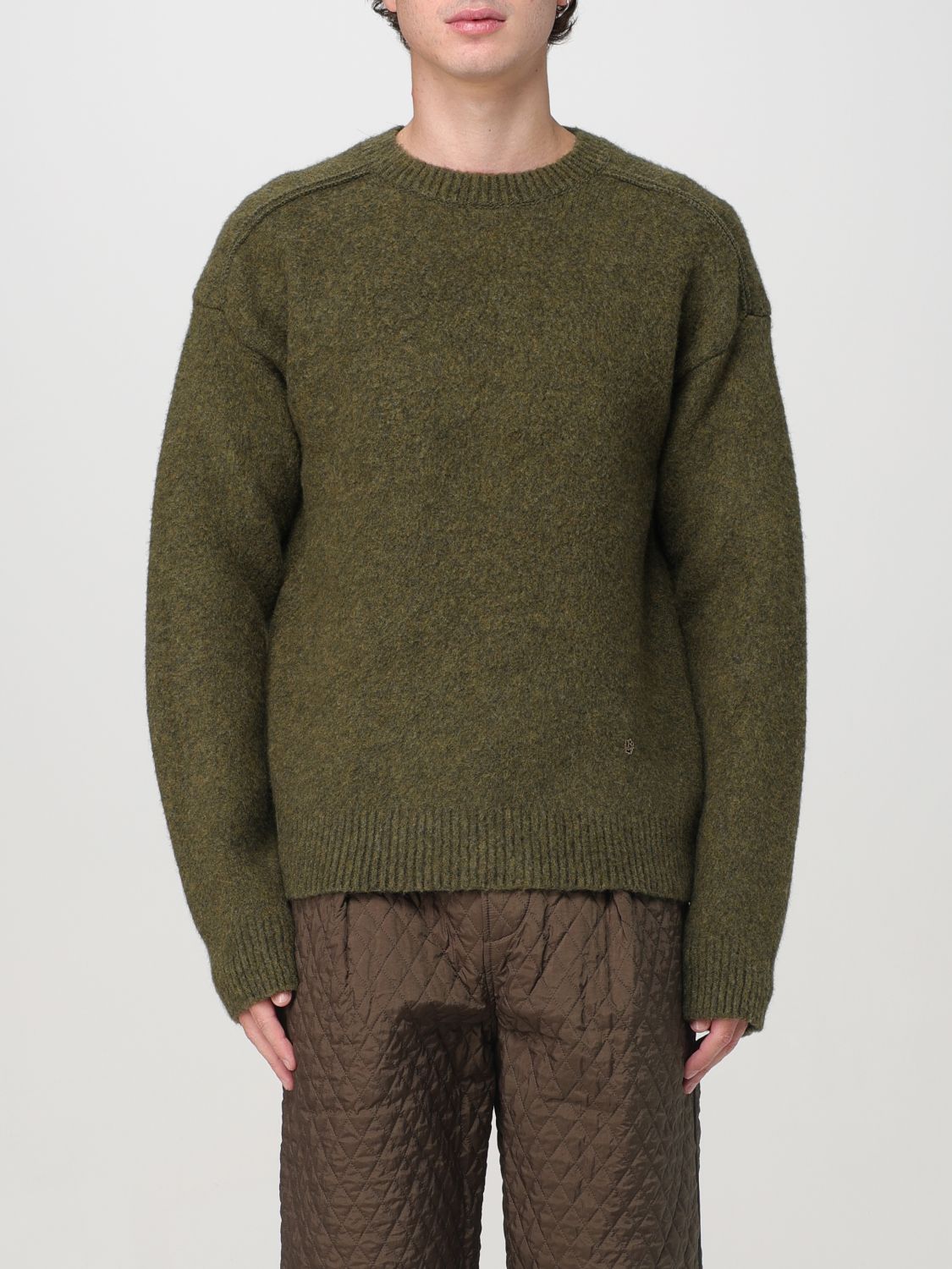 Shop Burberry Sweater  Men Color Green In Grün