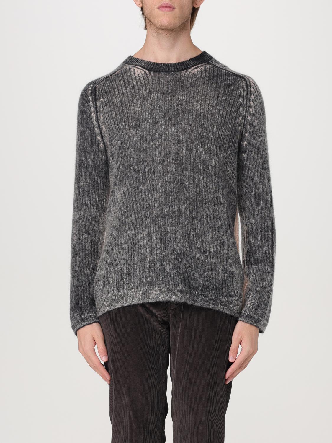 Paul Smith Charcoal Acid-wash Wool-mohair Sweater White In Grey