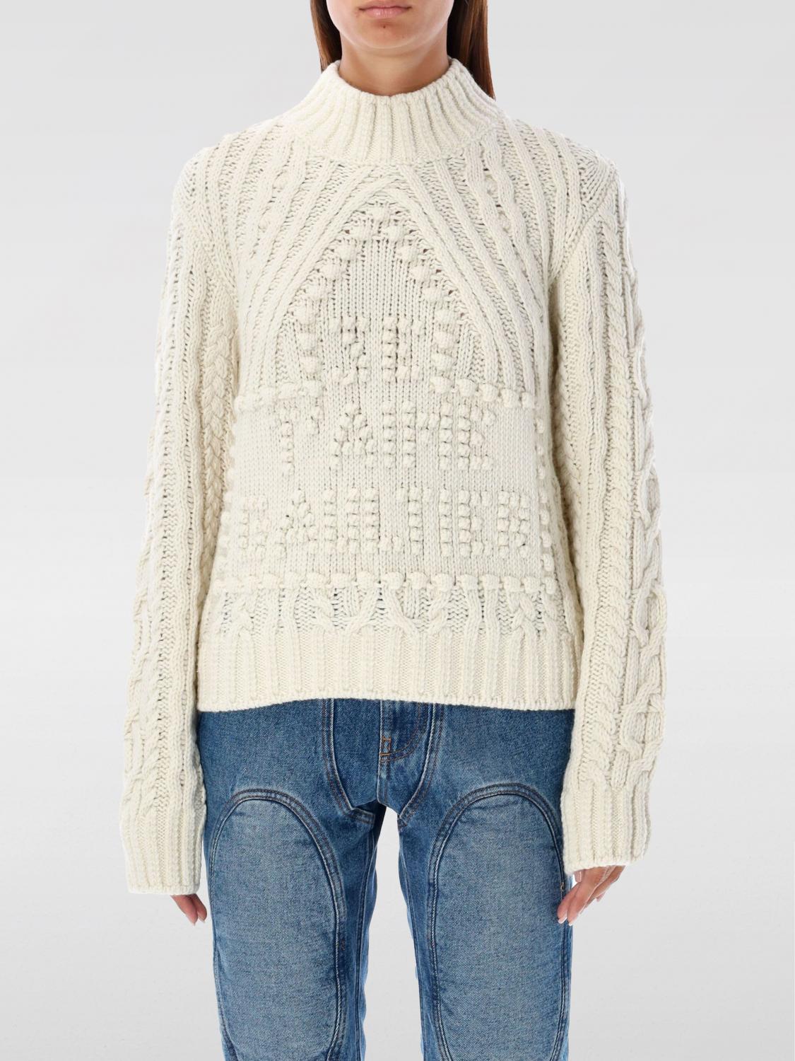 Jean Paul Gaultier Chunky Knit High-neck Sweater In Weiss