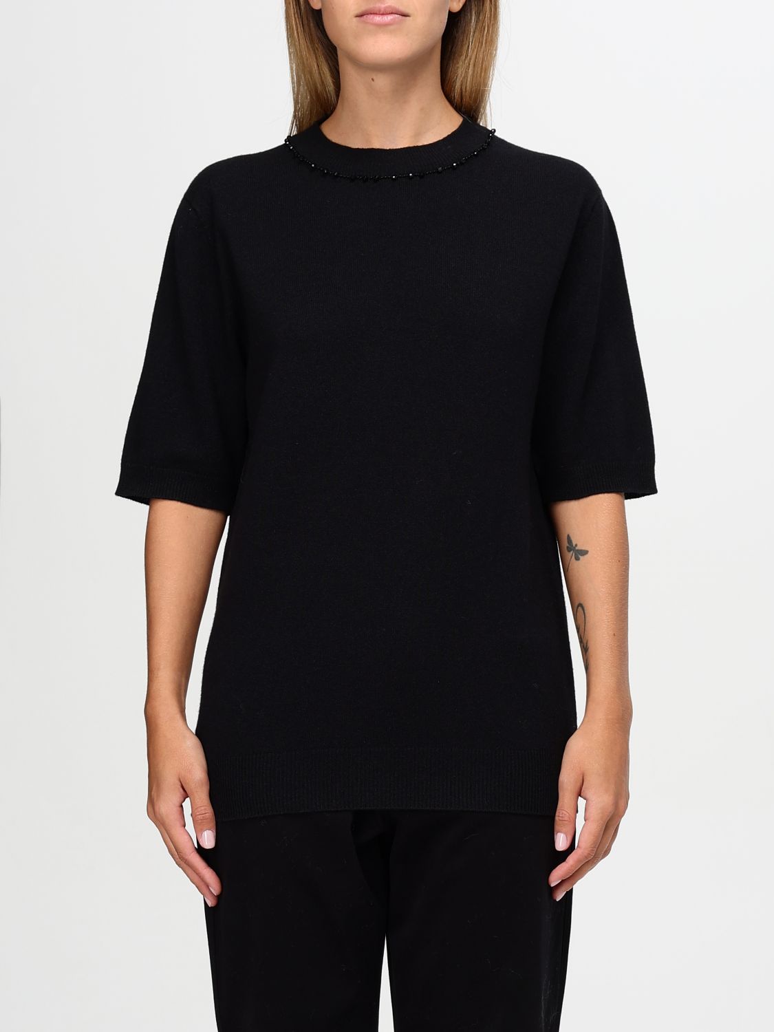 Shop Fabiana Filippi Sweater  Woman Color Black In Schwarz