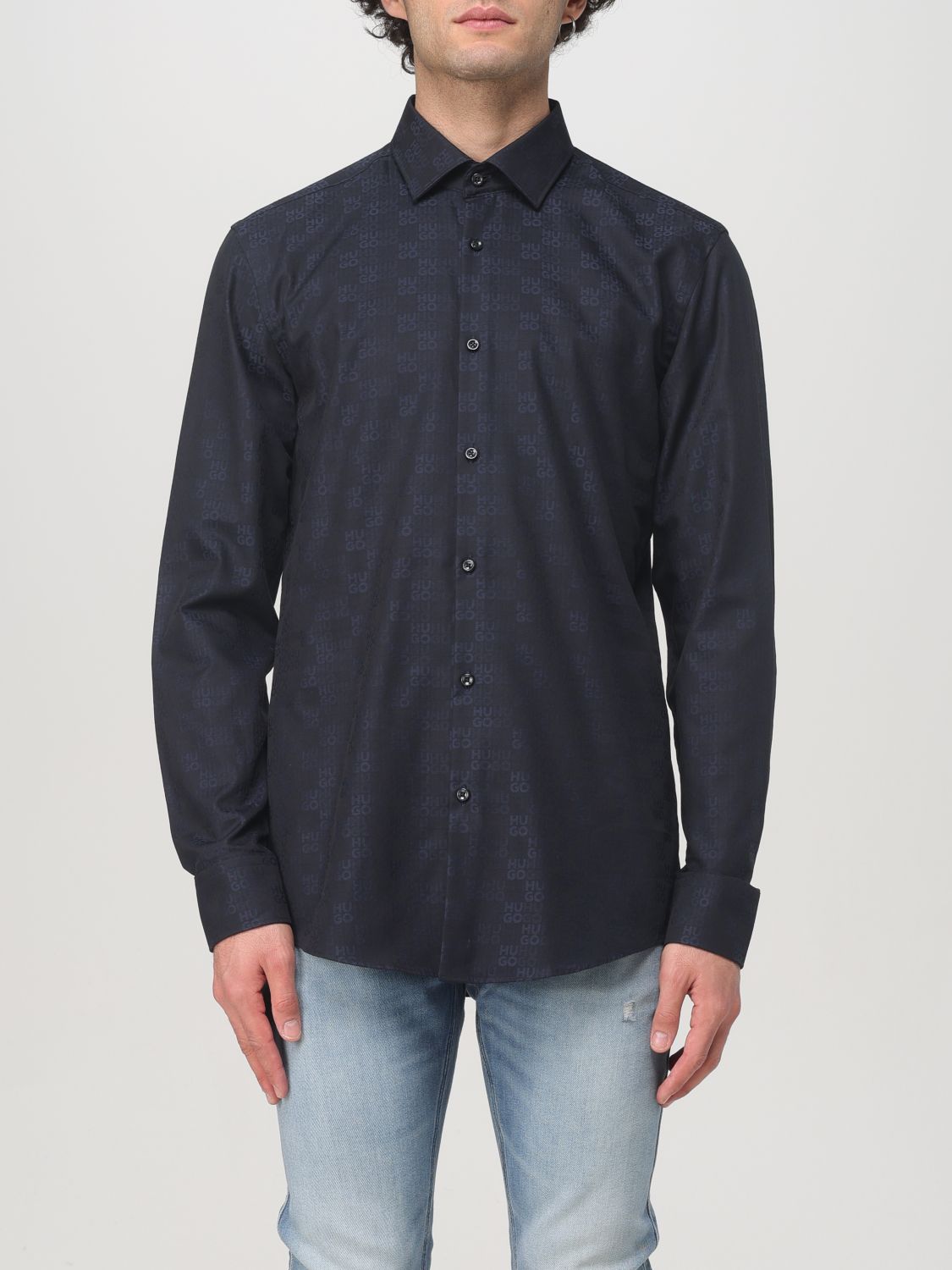 Shop Hugo Shirt  Men Color Blue In Blau