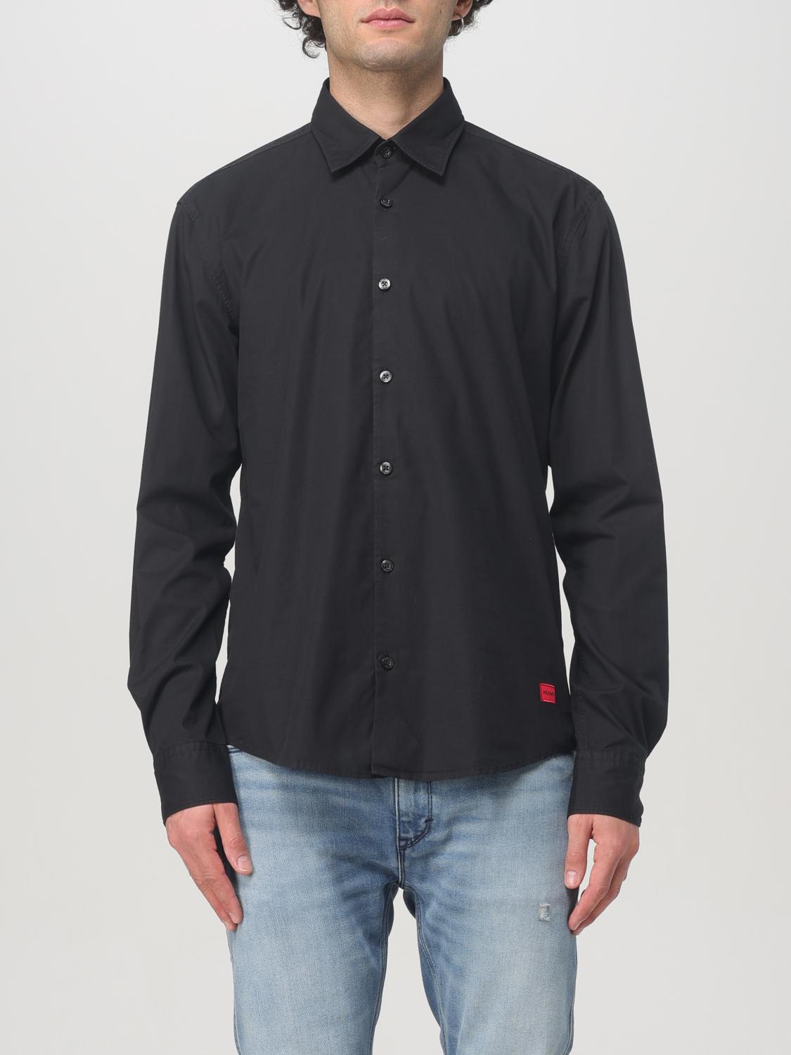 Shop Hugo Shirt  Men Color Black In Schwarz