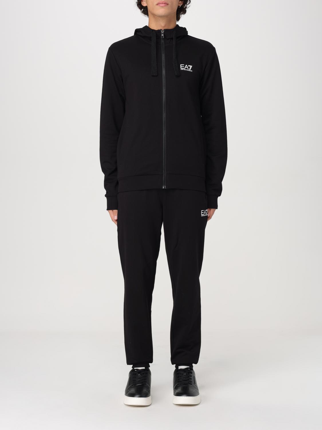 Ea7 Logo-print Track Jacket In 黑色