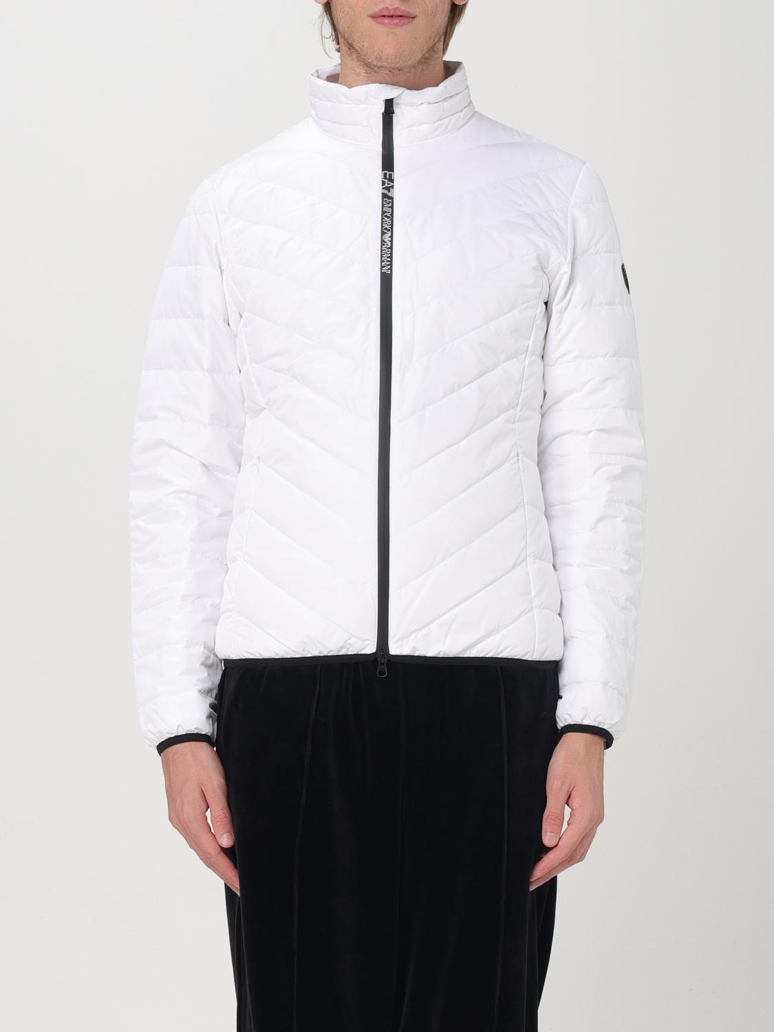 Shop Ea7 Coat  Men Color White In Weiss