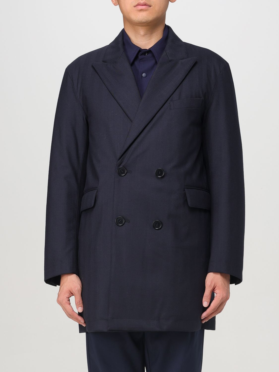 Shop Aspesi Coat  Men Color Blue In Blau