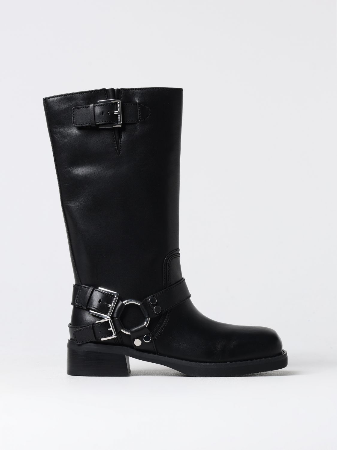 Michael Michael Kors 40f4cbfb7l Womens Buckle Leather Mid-calf Boots In Schwarz