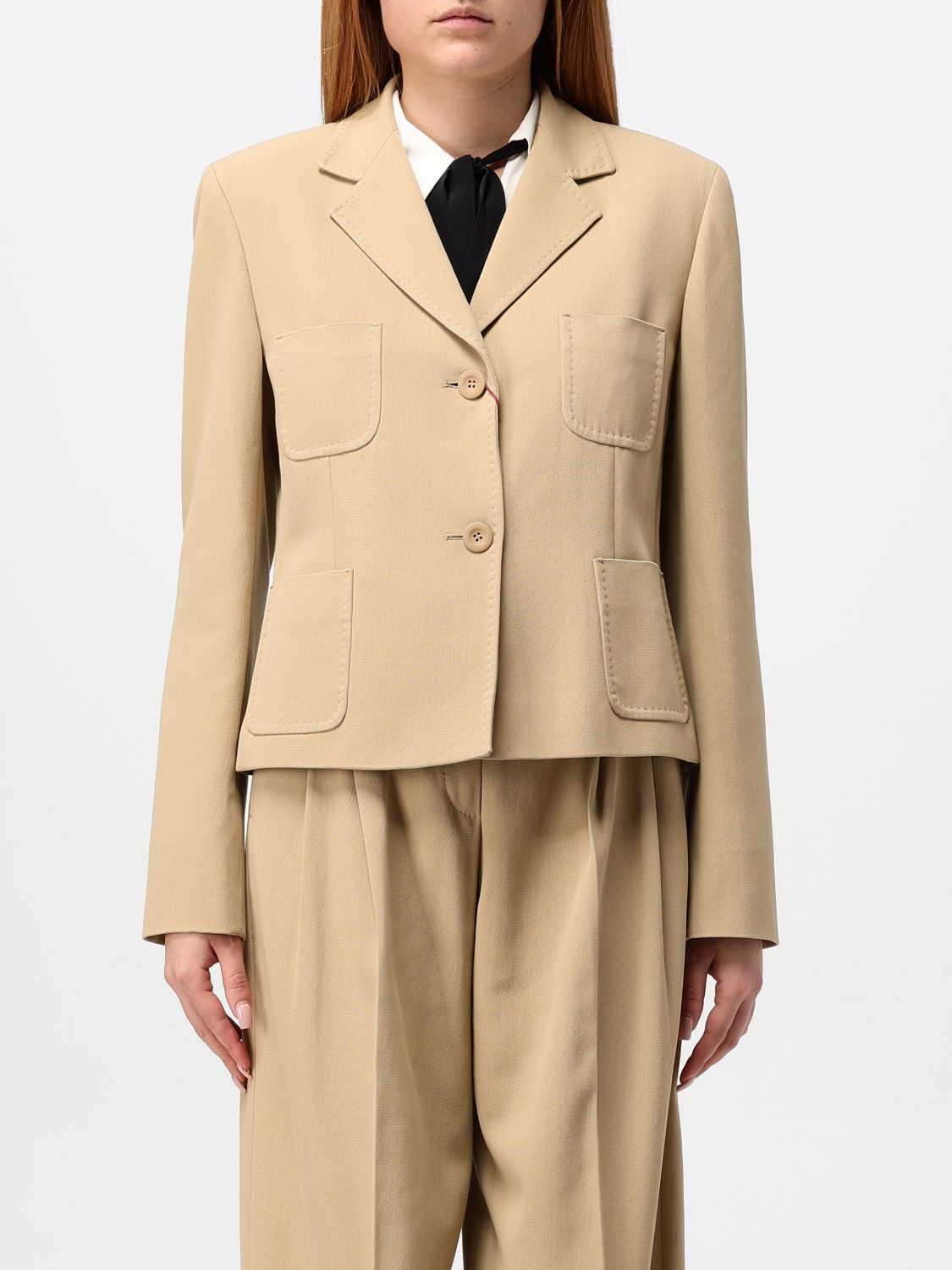 Shop Max Mara Blazer  Studio Woman Color Beige