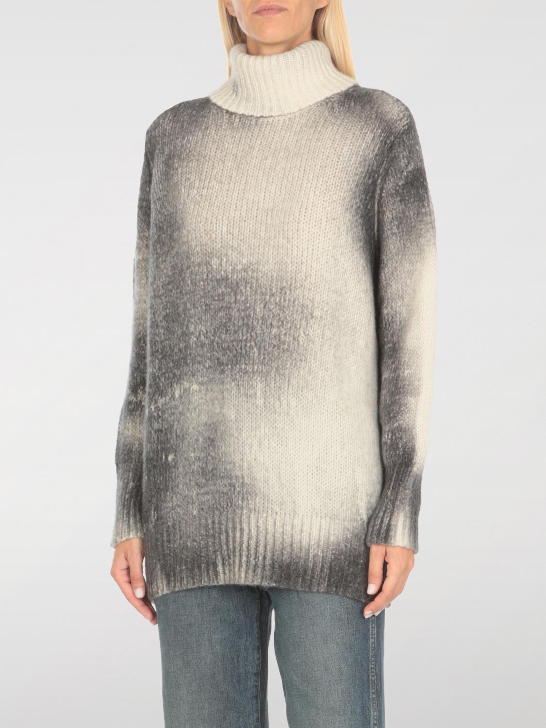 Avant Toi High-neck Gradient Knit Jumper In Schwarz