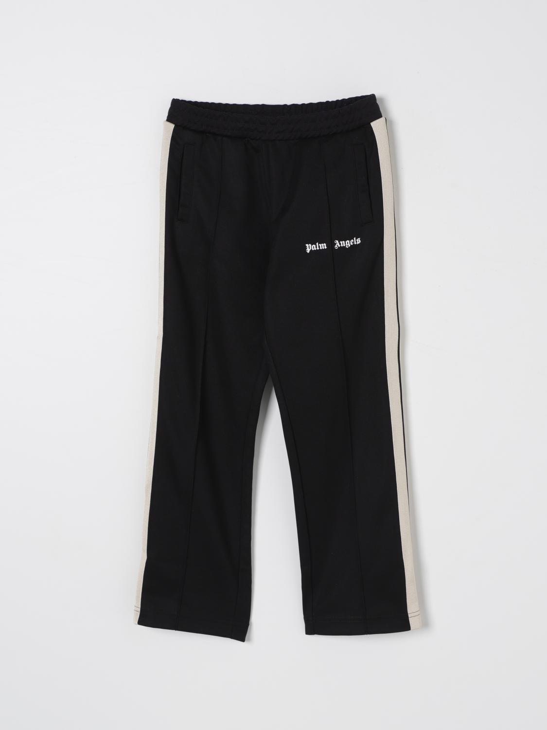 Palm Angels Anthracite Grey Linen Sports Trousers In Schwarz