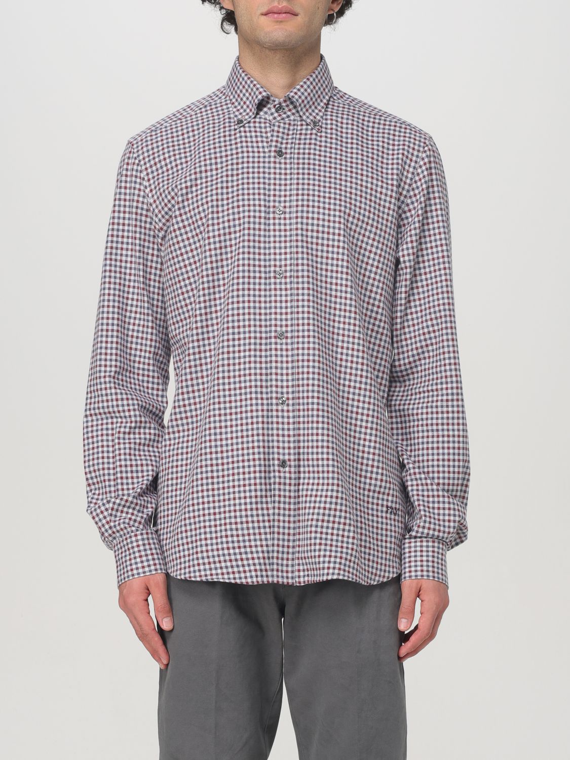 Shop Fay Shirt  Men Color Multicolor In Bunt