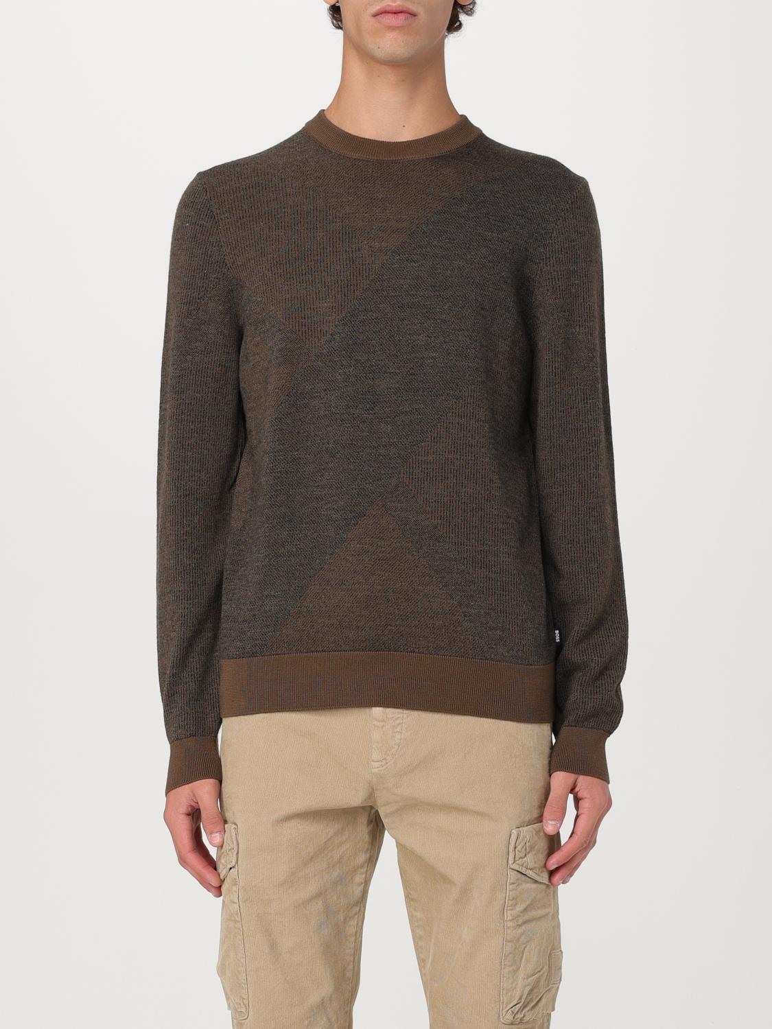 Hugo Boss Sweater Boss Men Color Brown In Green