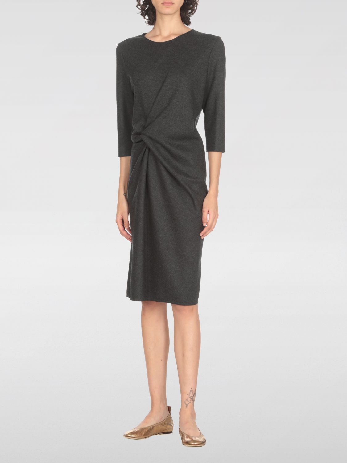 Shop Lanvin Dress  Woman Color Grey In Grau