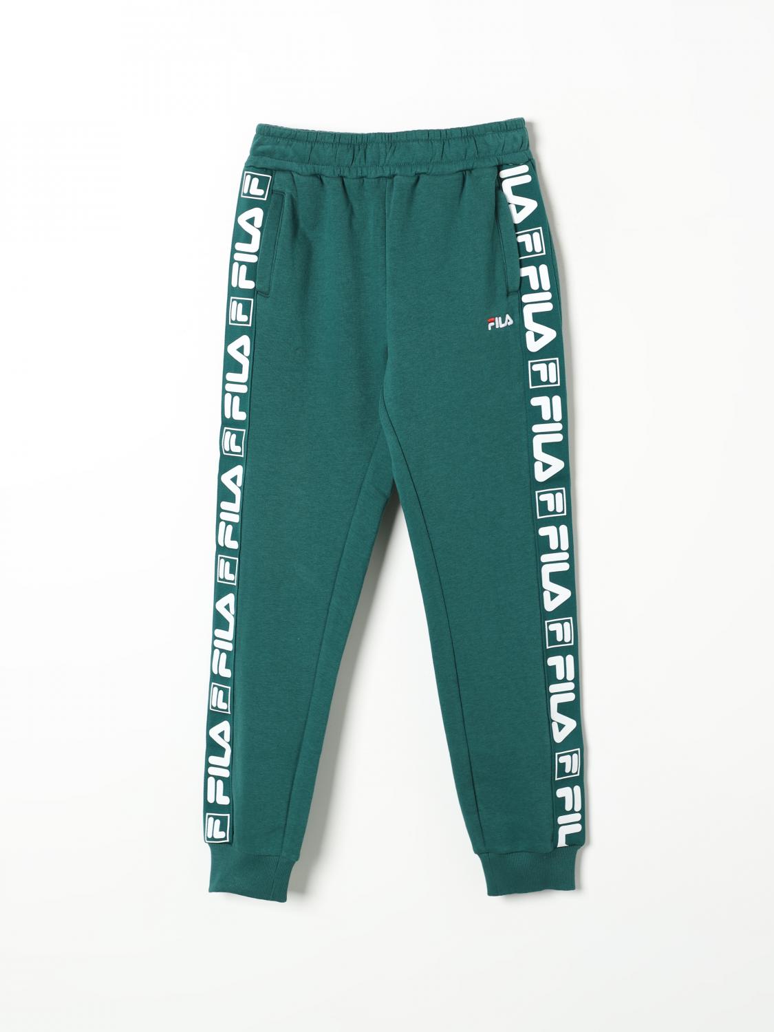 Shop Fila Pants  Kids Color Green In Grün