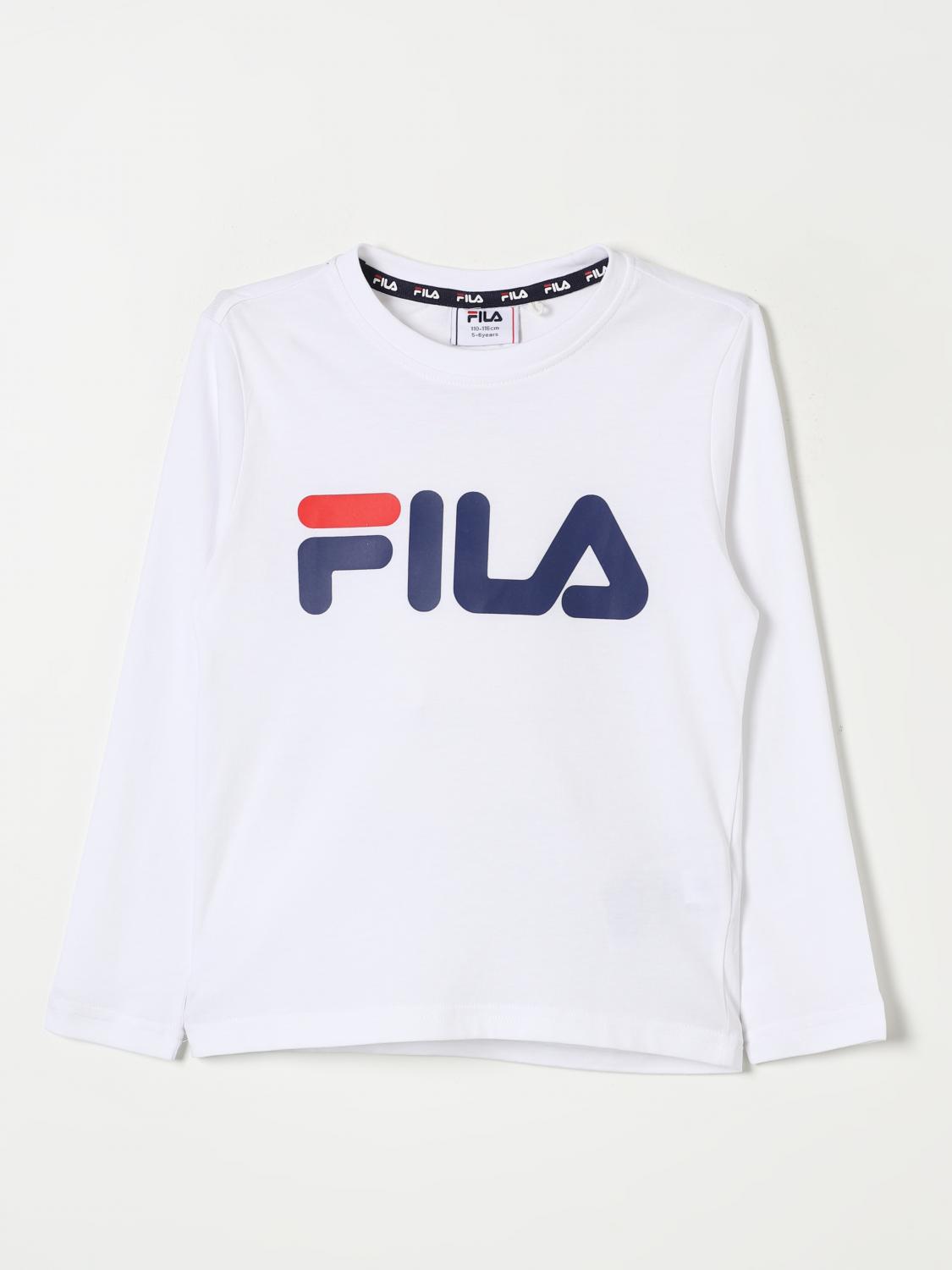 Shop Fila T-shirt  Kids Color Yellow Cream