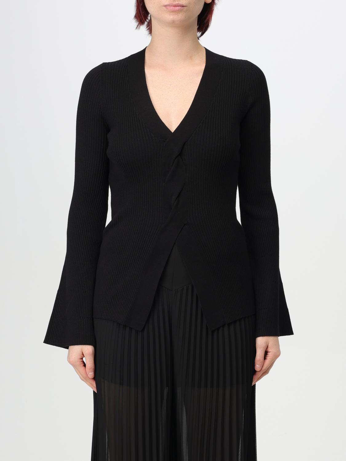 Twinset Tulle-insert Knitted Jumper In Schwarz