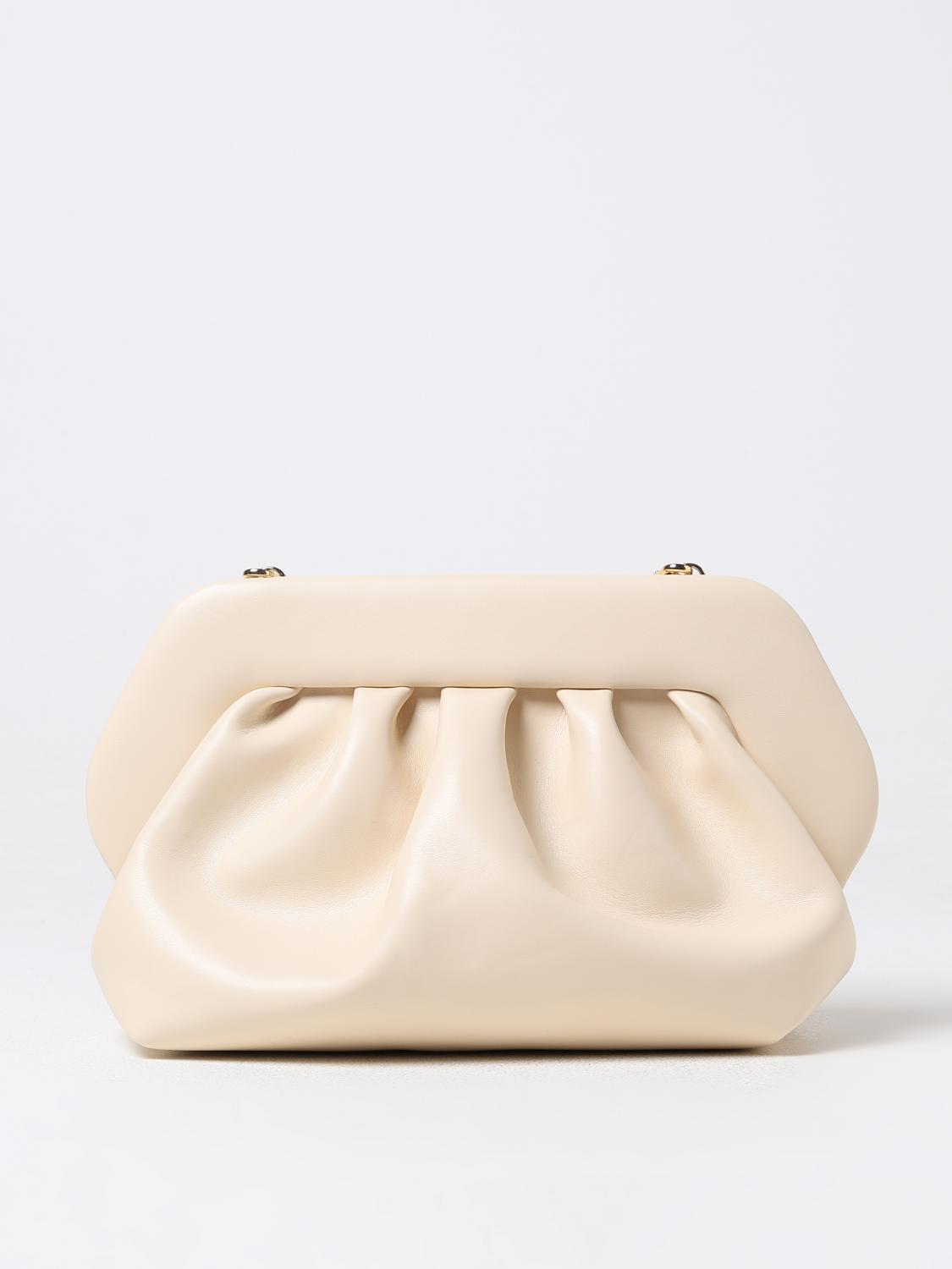 Themoirè Clutch Woman Color Cream In 奶油色