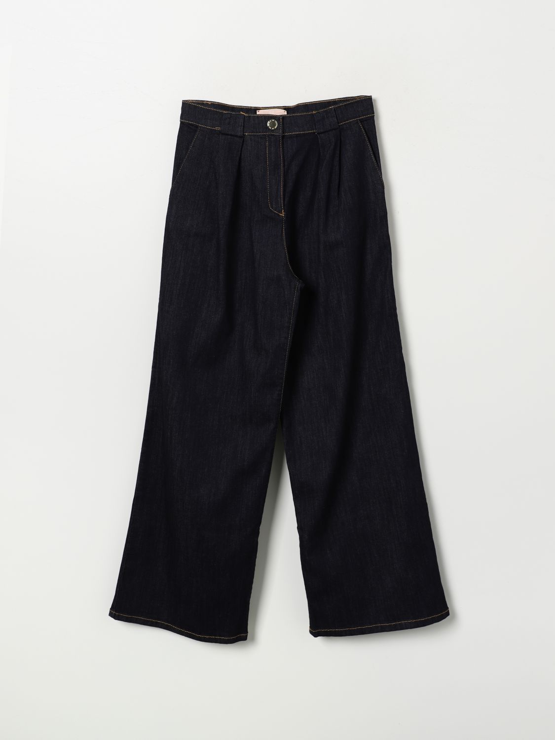 Elisabetta Franchi La Mia Bambina Pants  Kids Color Denim In 牛仔布