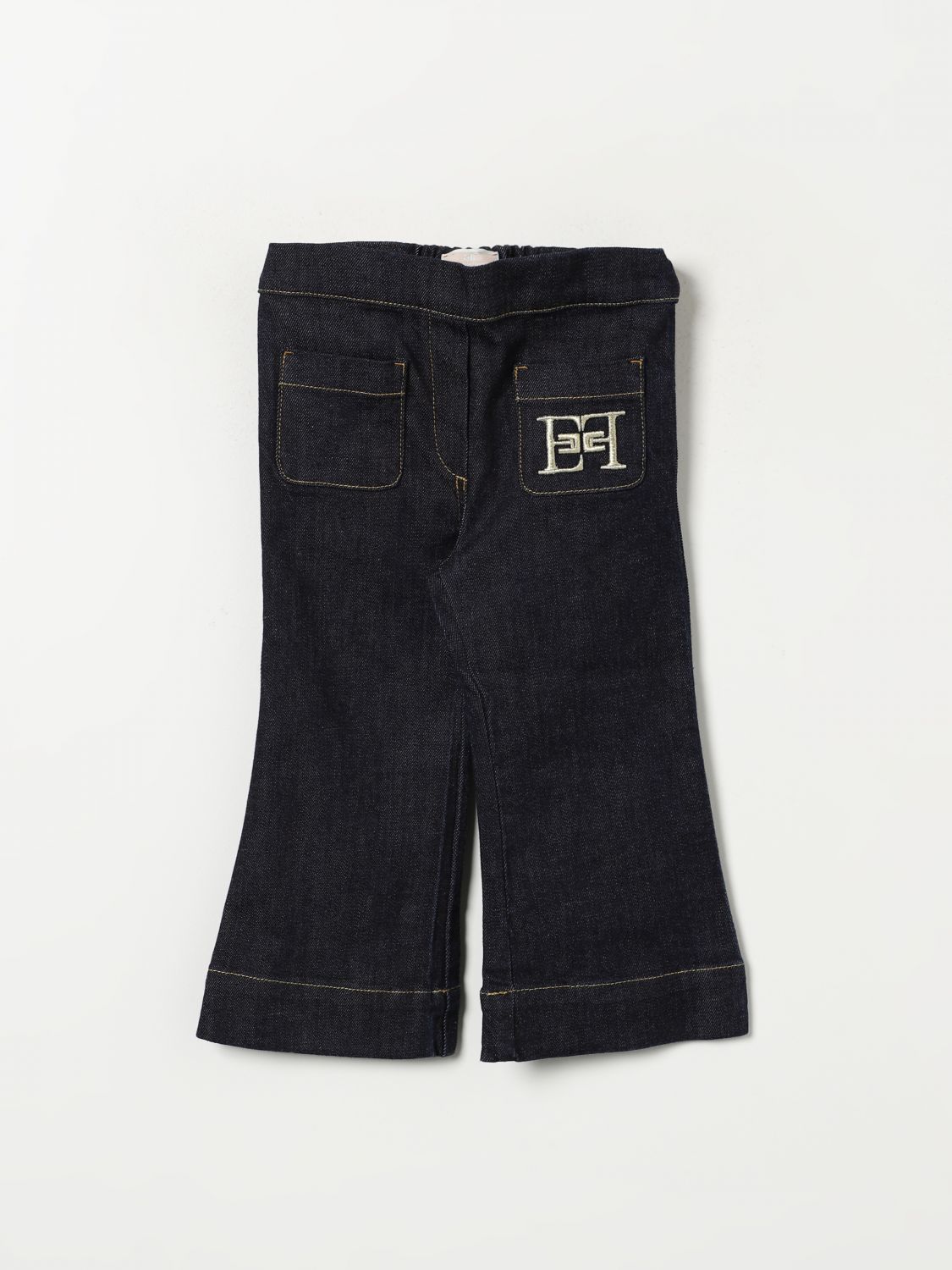 Elisabetta Franchi La Mia Bambina Pants  Kids Color Denim In 牛仔布