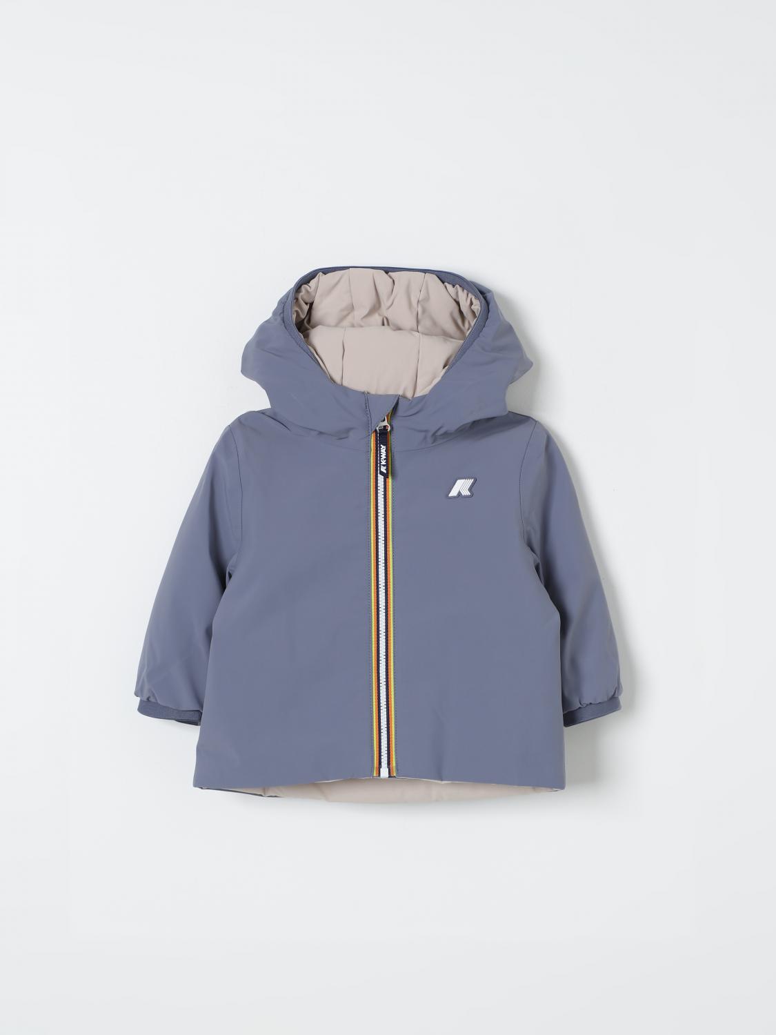 Shop K-way Jacket  Kids Color Grey In Grau